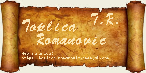 Toplica Romanović vizit kartica